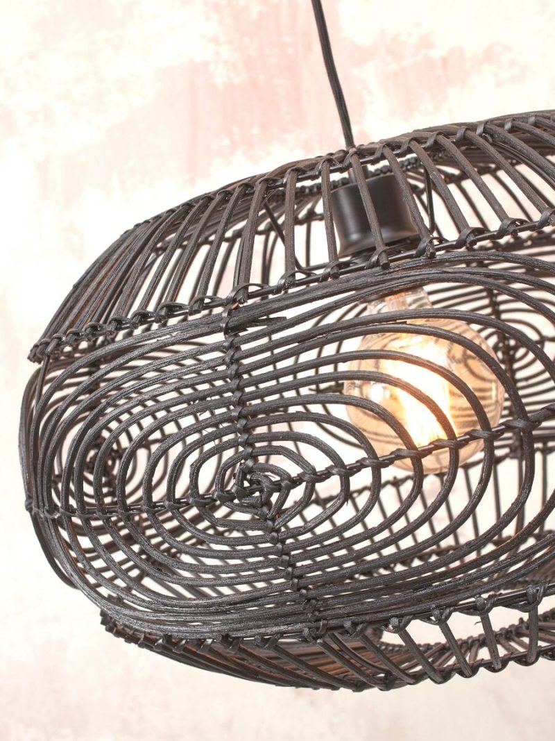 Bohemian vloerlamp zwart bamboe/rotan GOOD&MOJO Madeira - Afbeelding 6