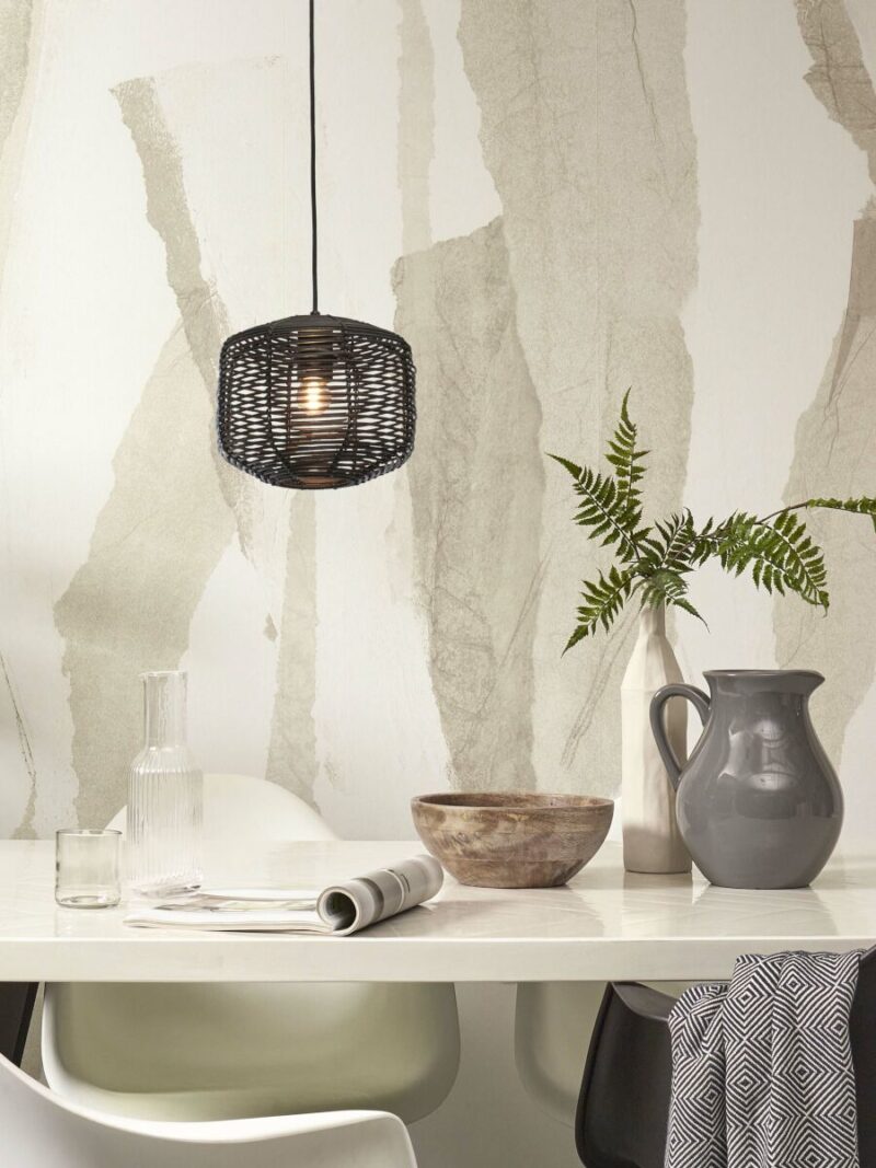 Bohemian vloerlamp zwart metaal rotan GOOD&MOJO Tanami - Afbeelding 2