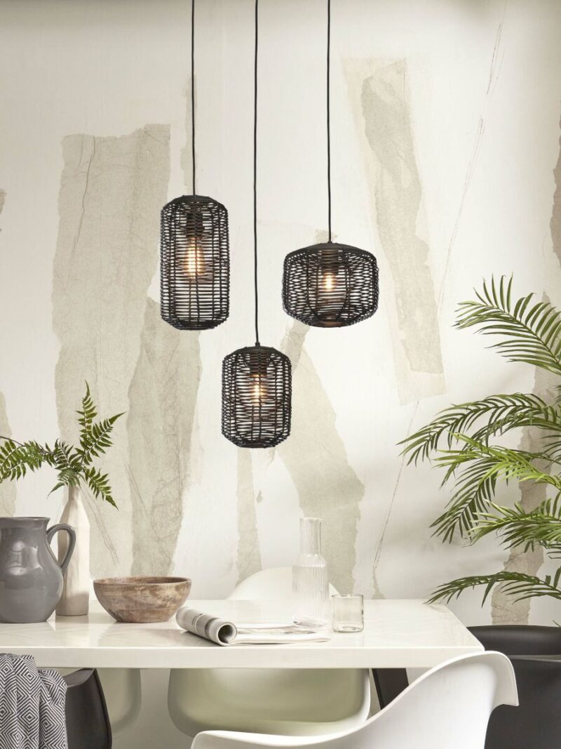 Bohemian vloerlamp zwart metaal rotan GOOD&MOJO Tanami - Afbeelding 11