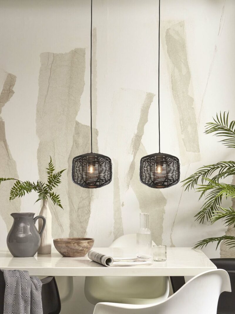 Bohemian vloerlamp zwart metaal rotan GOOD&MOJO Tanami - Afbeelding 5