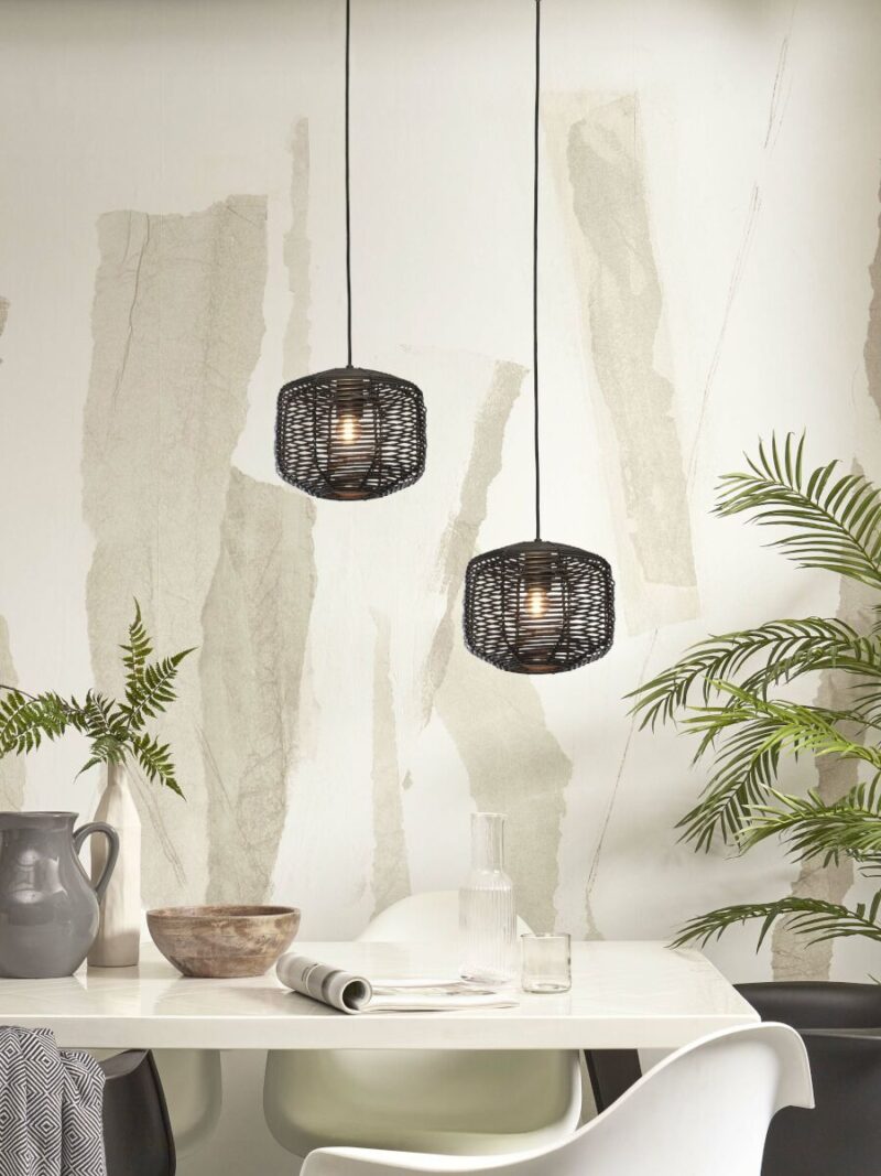 Bohemian vloerlamp zwart metaal rotan GOOD&MOJO Tanami - Afbeelding 10