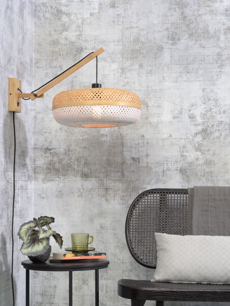 Bohemian witte bamboe wandlamp GOOD&MOJO Palawan - Afbeelding 2