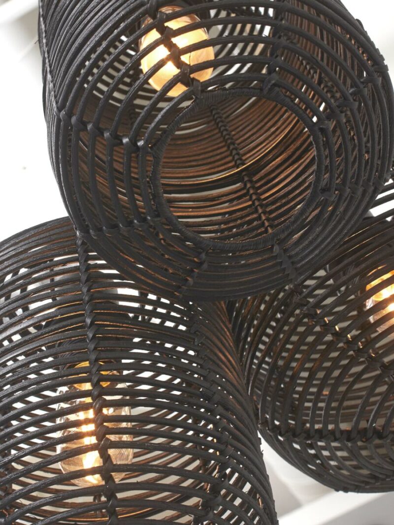 Bohemian zwart metalen-rotan hanglamp GOOD&MOJO Tanami - Afbeelding 3