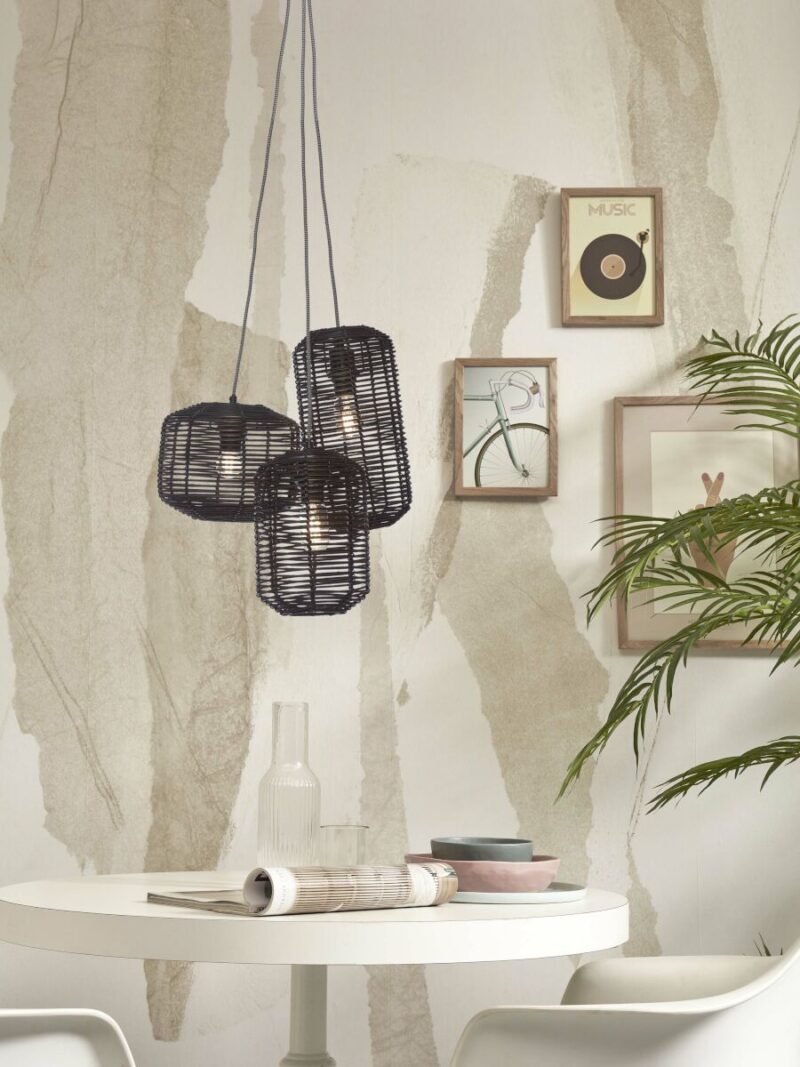 Bohemian zwart metalen-rotan hanglamp GOOD&MOJO Tanami - Afbeelding 5