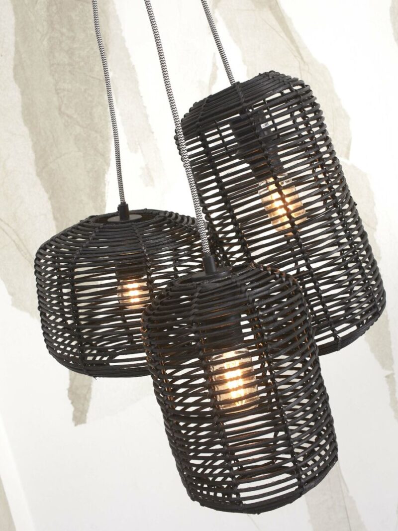 Bohemian zwart metalen-rotan hanglamp GOOD&MOJO Tanami - Afbeelding 7