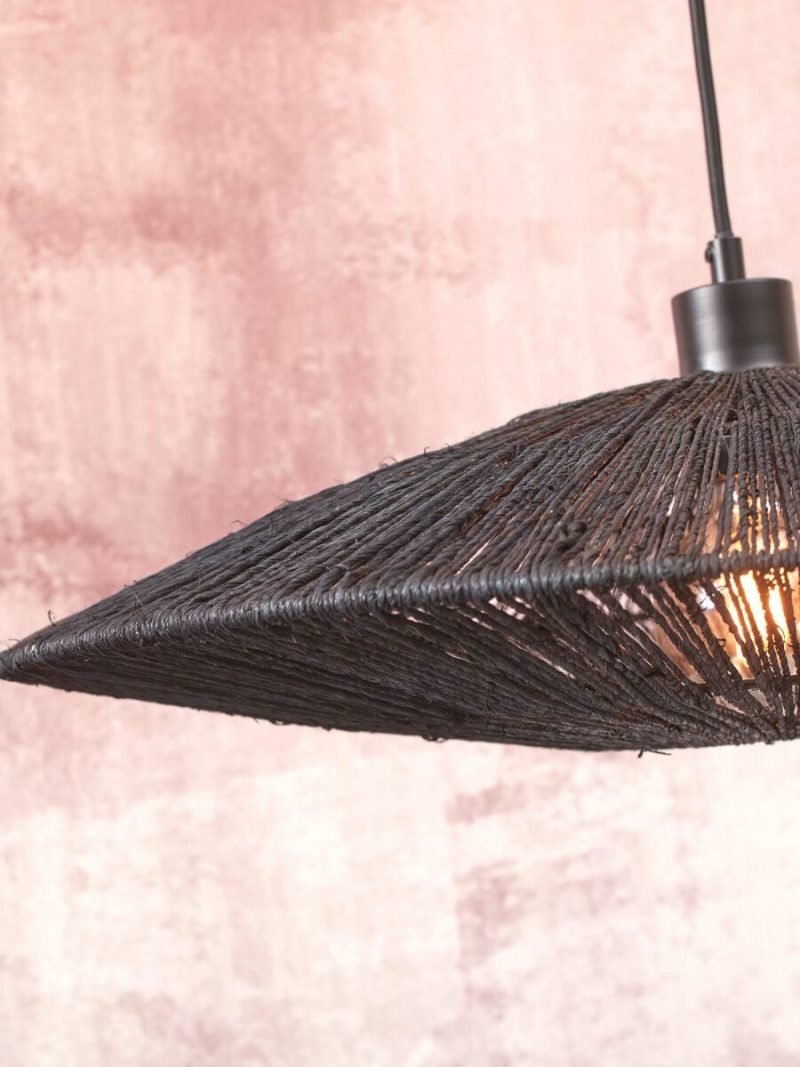 Bohemian zwarte bamboe rieten vloerlamp GOOD&MOJO Iguazu - Afbeelding 6