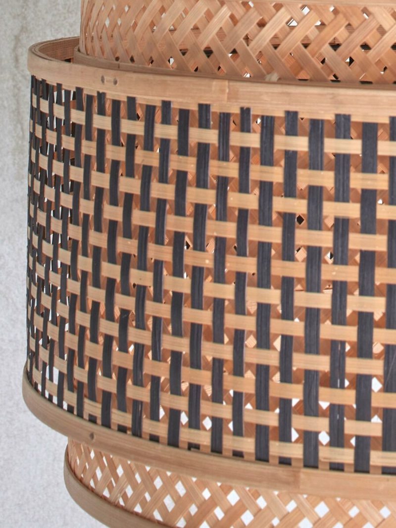 Bohemien plafonnière zwart naturel bamboe GOOD&MOJO Bhutan - Afbeelding 6