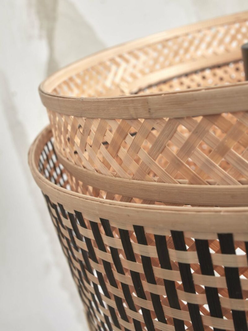 Bohemien tafellamp naturel zwart bamboe GOOD&MOJO Bhutan - Afbeelding 4