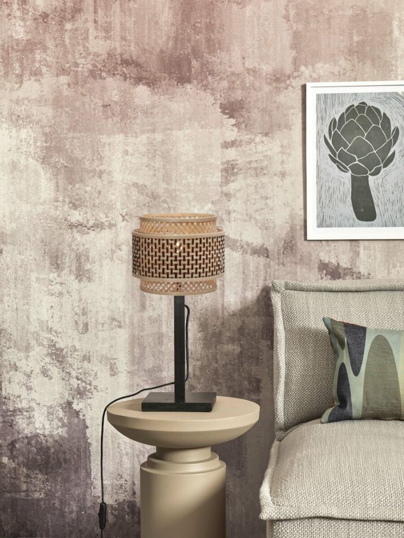 Bohemien tafellamp naturel zwart bamboe GOOD&MOJO Bhutan - Afbeelding 5