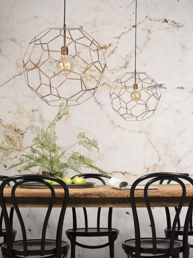 Bronzen rasterkap hanglamp rond L It's About RoMi Marrakesh - Afbeelding 3