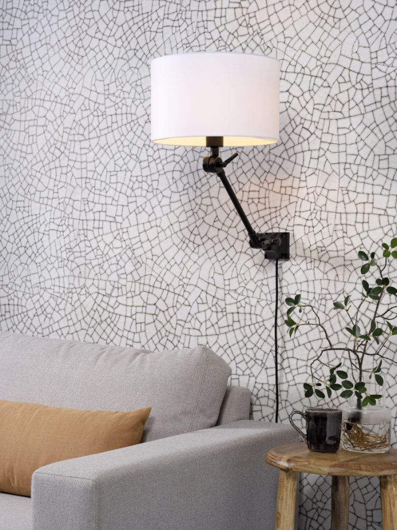 Witte retro wandlamp metaal It's About RoMi Amsterdam - Afbeelding 2
