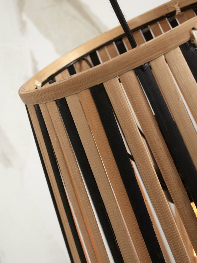 Conische bamboe hanglamp naturel/zwart L GOOD&MOJO Merapi - Afbeelding 3