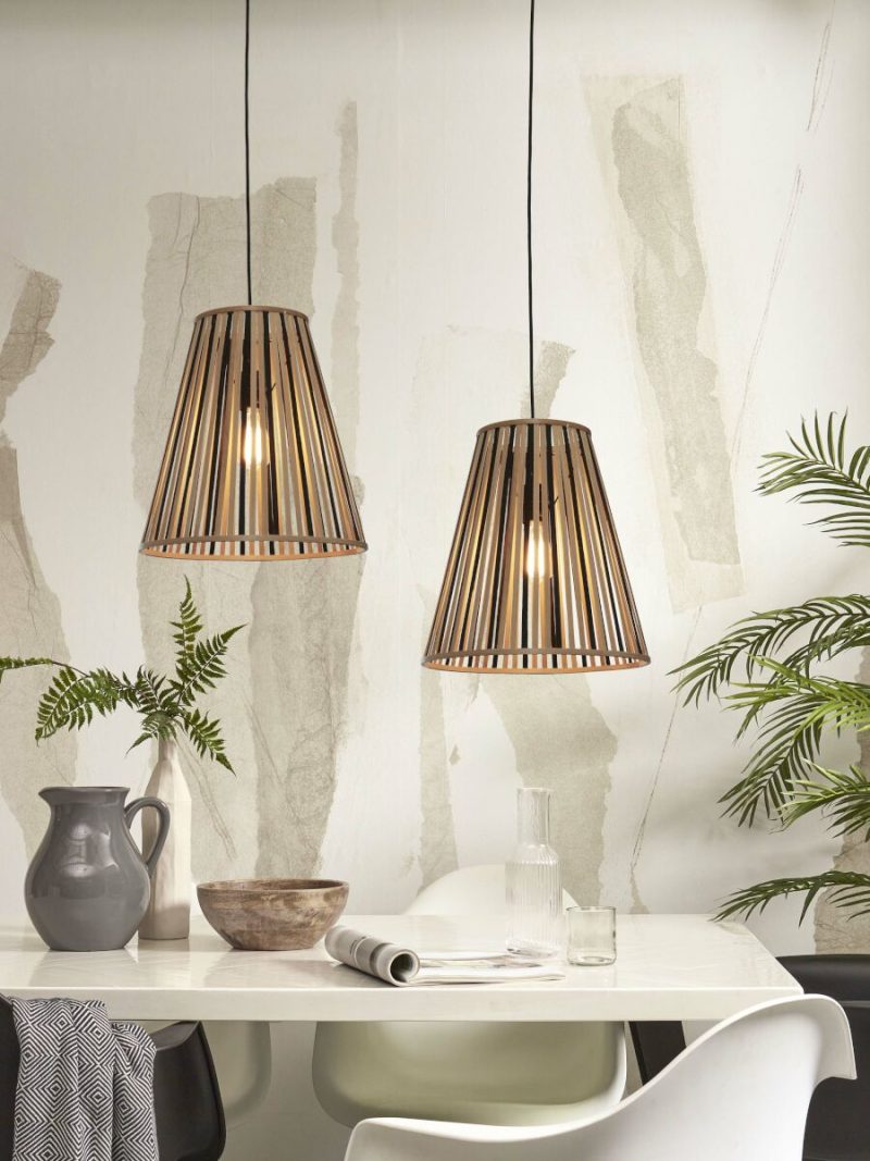 Conische bamboe hanglamp naturel/zwart L GOOD&MOJO Merapi - Afbeelding 5
