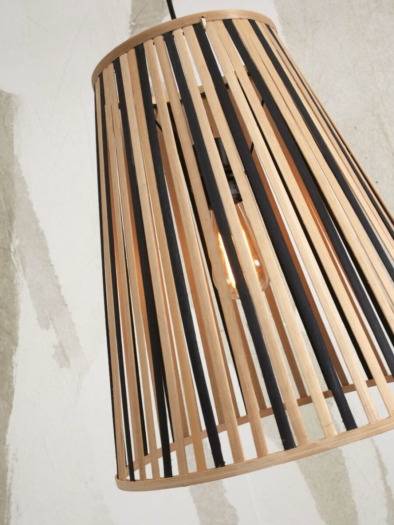 Conische bamboe hanglamp naturel/zwart L GOOD&MOJO Merapi - Afbeelding 6