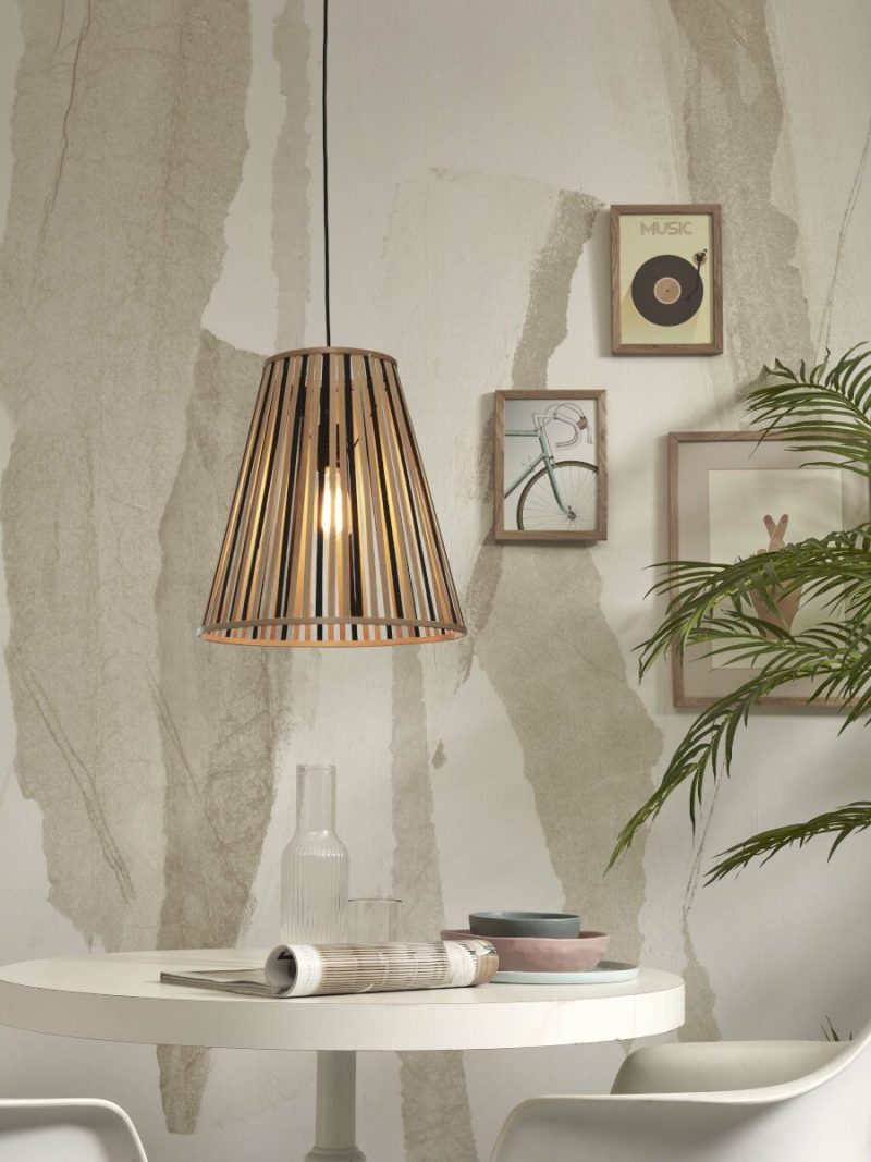 Conische bamboe hanglamp naturel/zwart L GOOD&MOJO Merapi - Afbeelding 8