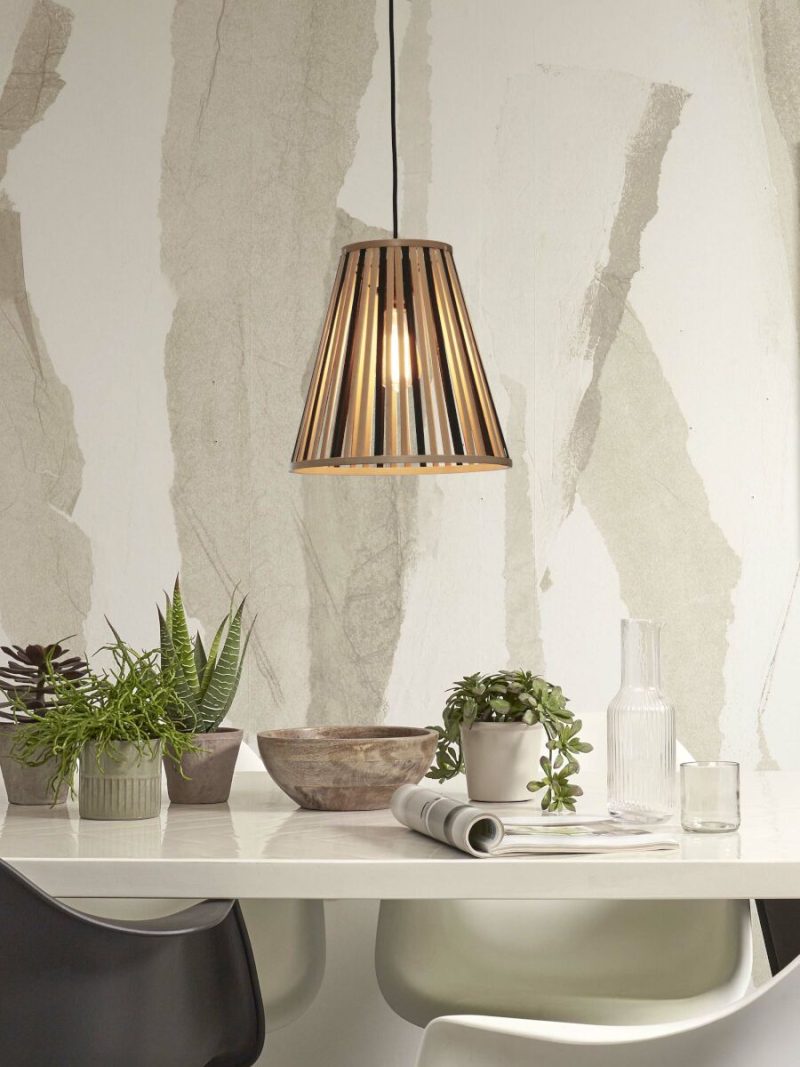 Conische hanglamp bamboe naturel/zwart GOOD&MOJO Merapi - Afbeelding 5