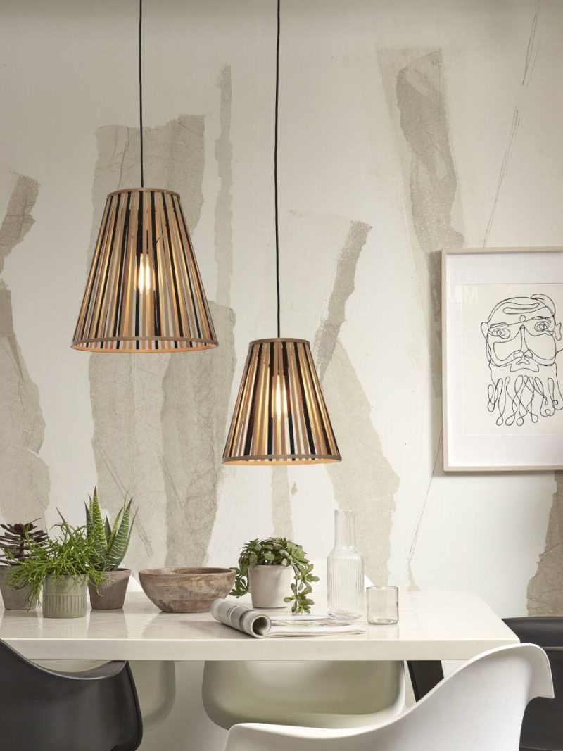 Conische hanglamp bamboe naturel/zwart GOOD&MOJO Merapi - Afbeelding 10