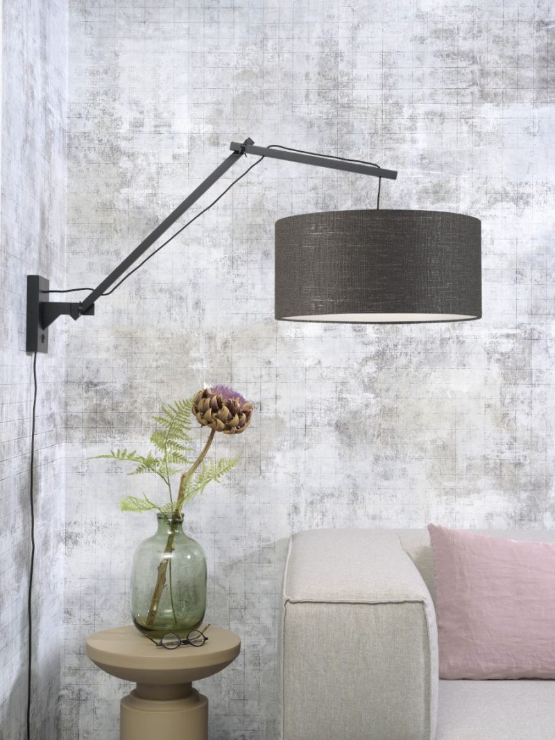 Donkergrijze wandlamp dubbelgewricht breed GOOD&MOJO Andes - Afbeelding 5