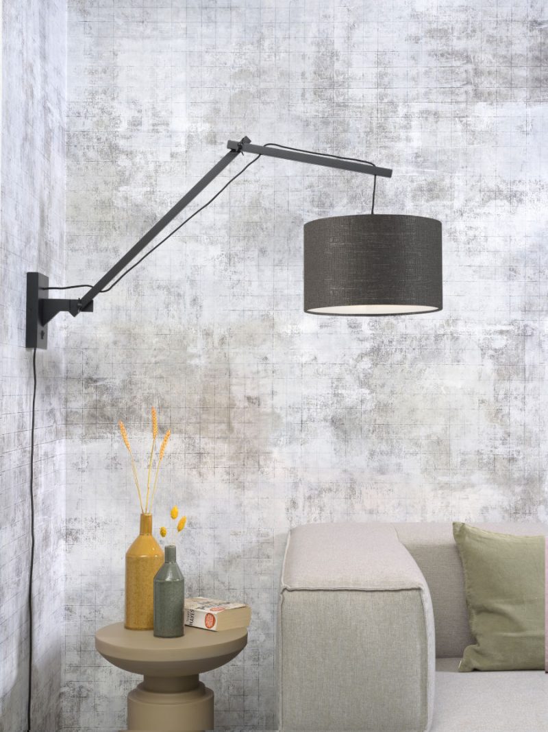 Donkergrijze wandlamp dubbelgewricht GOOD&MOJO Andes - Afbeelding 2