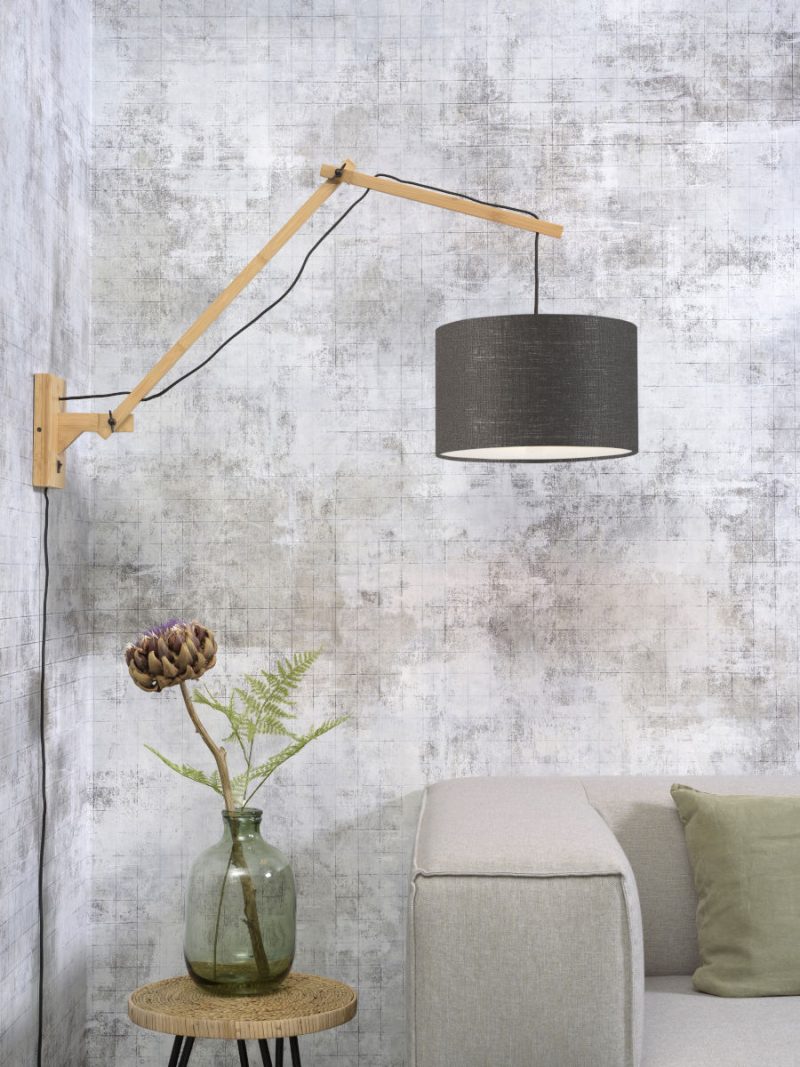Donkergrijze wandlamp dubbelgewricht naturel GOOD&MOJO Andes - Afbeelding 5