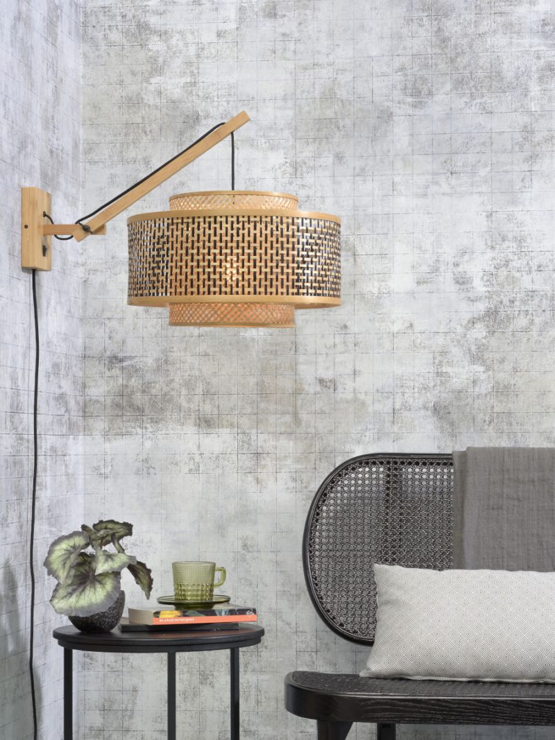 Dubbelkap wandlamp bamboe naturel L GOOD&MOJO Bhutan - Afbeelding 2