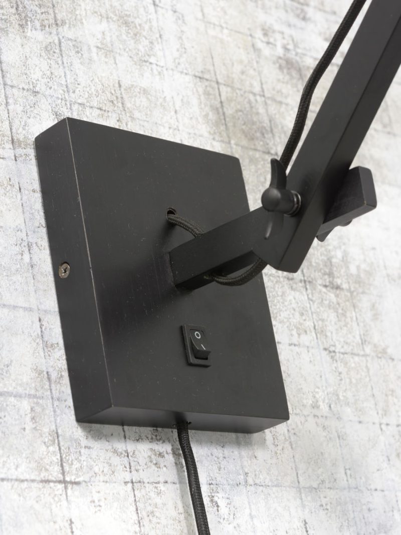 Dubbelkap wandlamp naturel/zwart bamboe GOOD&MOJO Bhutan - Afbeelding 8