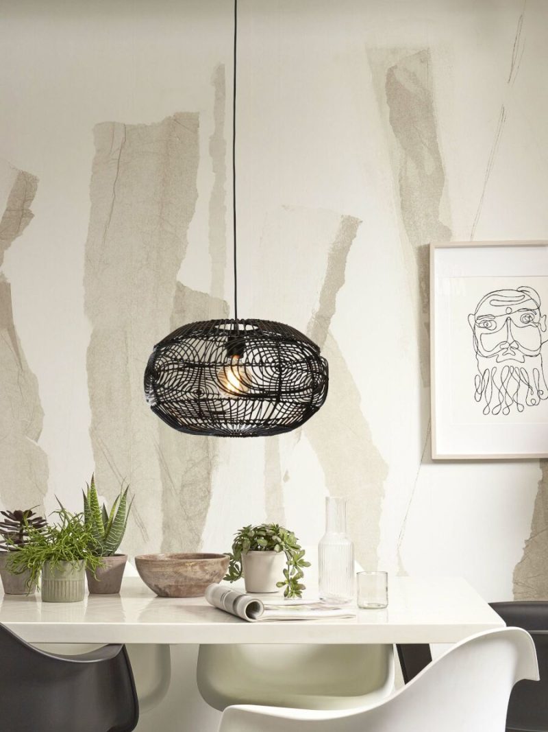 Geweven rotan hanglamp zwart GOOD&MOJO Madeira - Afbeelding 5