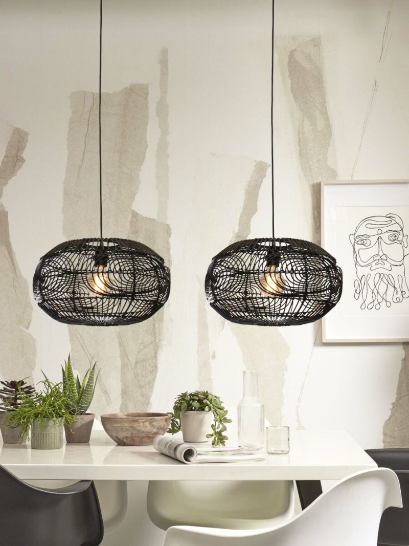 Geweven rotan hanglamp zwart GOOD&MOJO Madeira - Afbeelding 9