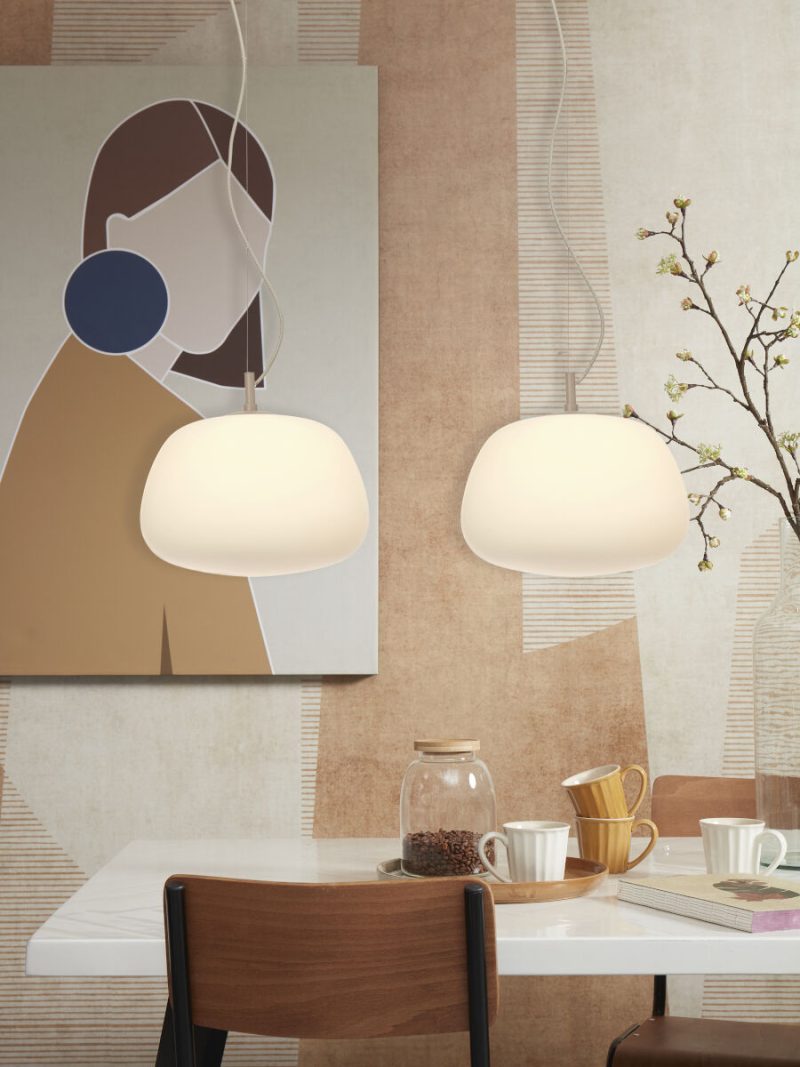 Glazen ronde witte Scandinavische hanglamp It's About RoMi Sapporo - Afbeelding 5