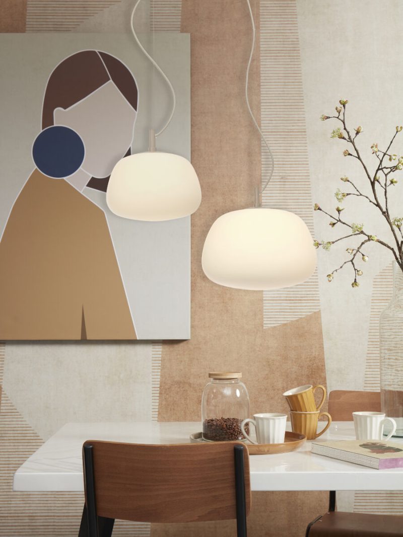 Glazen ronde witte Scandinavische hanglamp It's About RoMi Sapporo - Afbeelding 8