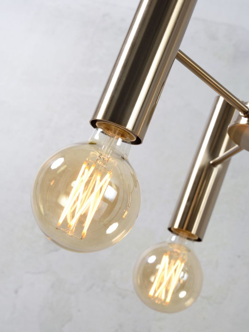 Goudkleurige open hanglamp 3-lamps It's About RoMi Cannes - Afbeelding 3