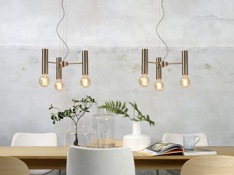 Goudkleurige open hanglamp 3-lamps It's About RoMi Cannes - Afbeelding 9