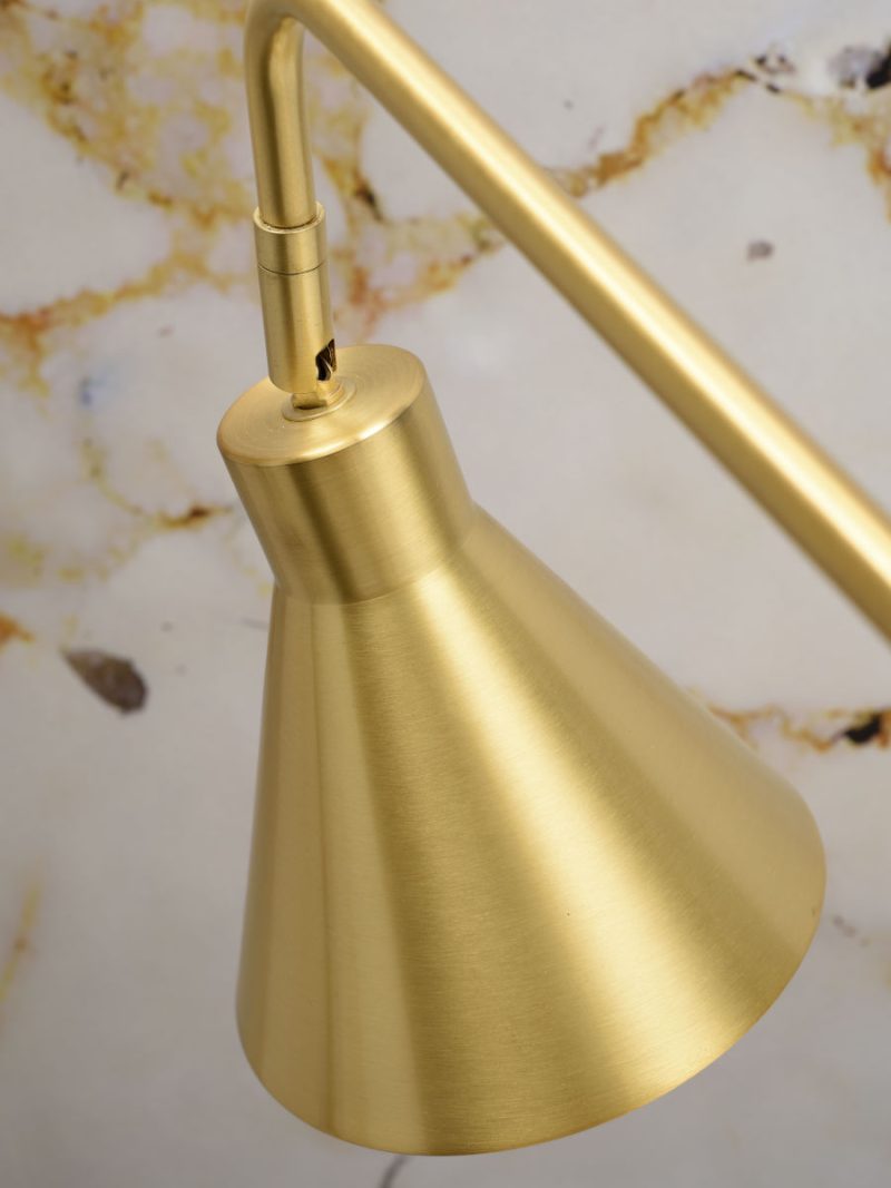 Goudkleurige retro vloerlamp trechterkap It's About RoMi Lyon - Afbeelding 3