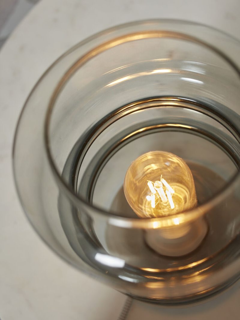 Grijs glas klassieke metalen tafellamp It's About RoMi Verona - Afbeelding 4