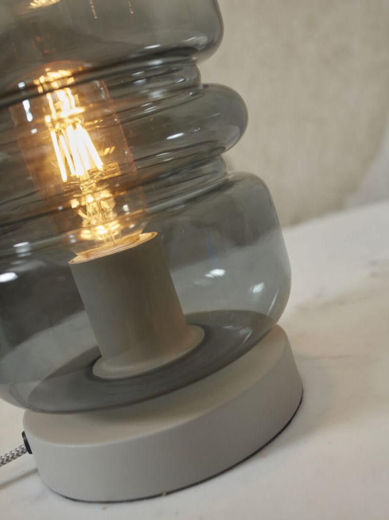 Grijs glas klassieke metalen tafellamp It's About RoMi Verona - Afbeelding 6