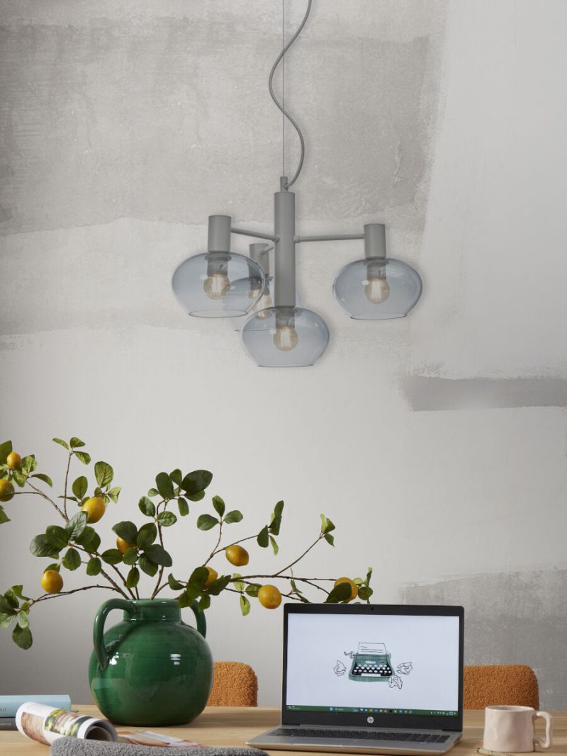 Grijs metaal moderne glazen hanglamp It's About RoMi Bologna - Afbeelding 2