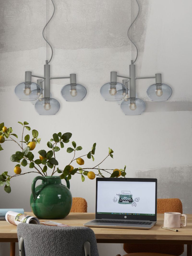Grijs metaal moderne glazen hanglamp It's About RoMi Bologna - Afbeelding 5