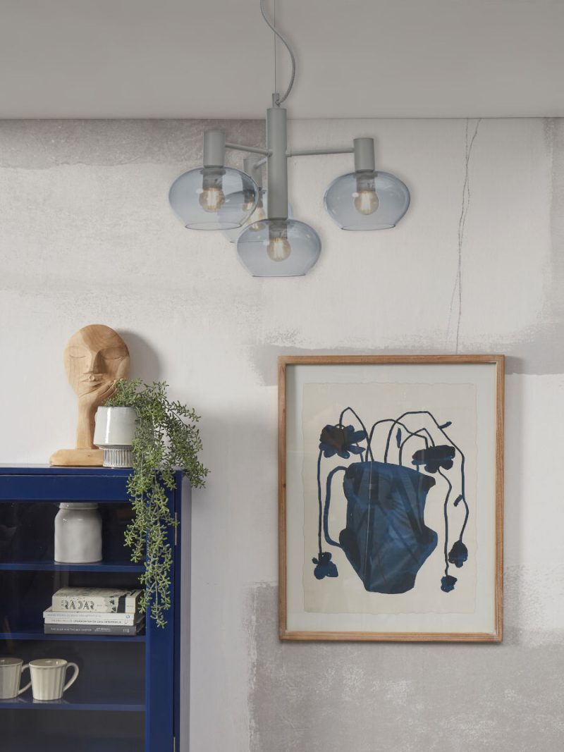 Grijs metaal moderne glazen hanglamp It's About RoMi Bologna - Afbeelding 9