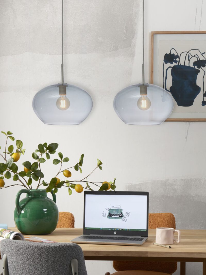 Grijze hanglamp modern glas metaal It's About RoMi Bologna - Afbeelding 6