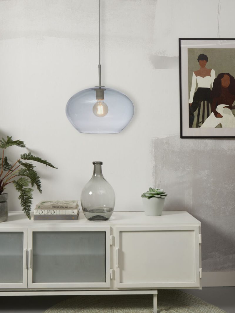 Grijze hanglamp modern glas metaal It's About RoMi Bologna - Afbeelding 7