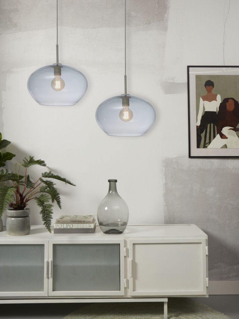 Grijze hanglamp modern glas metaal It's About RoMi Bologna - Afbeelding 8