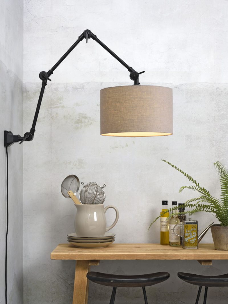 Grijze retro wandlamp metaal It's About RoMi Amsterdam - Afbeelding 2