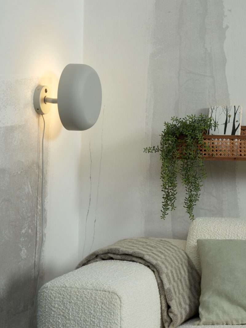 Grijze ronde retro wandlamp It's About RoMi Porto - Afbeelding 4