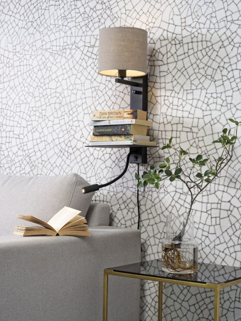 Grijze wandlamp modern linnen metaal It's About RoMi Florence - Afbeelding 5