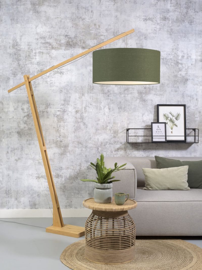Groene linnen Scandinavische vloerlamp GOOD&MOJO Montblanc - Afbeelding 2