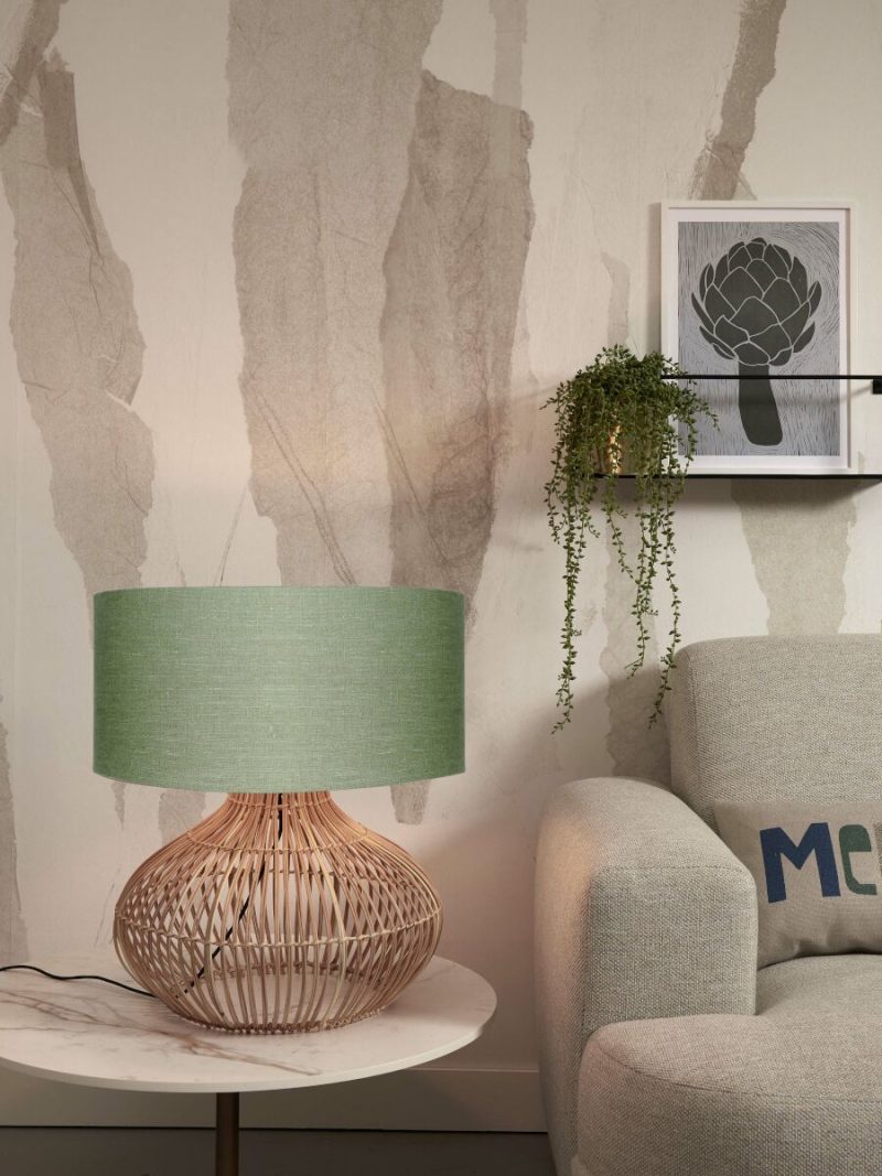 Groene rotan/linnen tafellamp L GOOD&MOJO Kalahari - Afbeelding 5