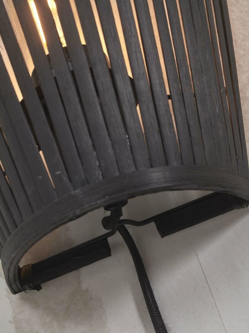 Halfopen bamboe wandlamp zwart GOOD&MOJO Merapi - Afbeelding 6