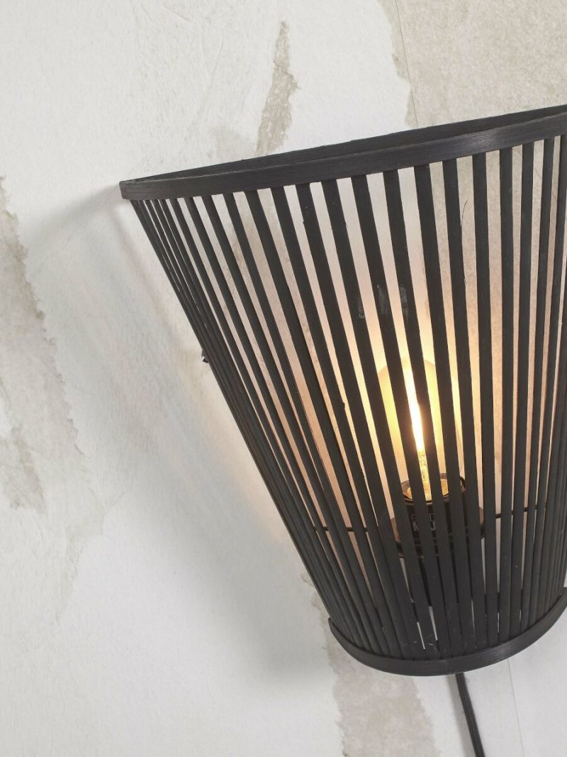 Halfopen bamboe wandlamp zwart GOOD&MOJO Merapi - Afbeelding 7