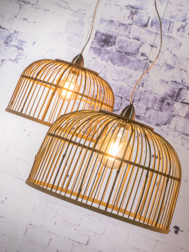 Hanglamp bamboe naturel/nikkel 1-lichts L GOOD&MOJO Borneo - Afbeelding 3