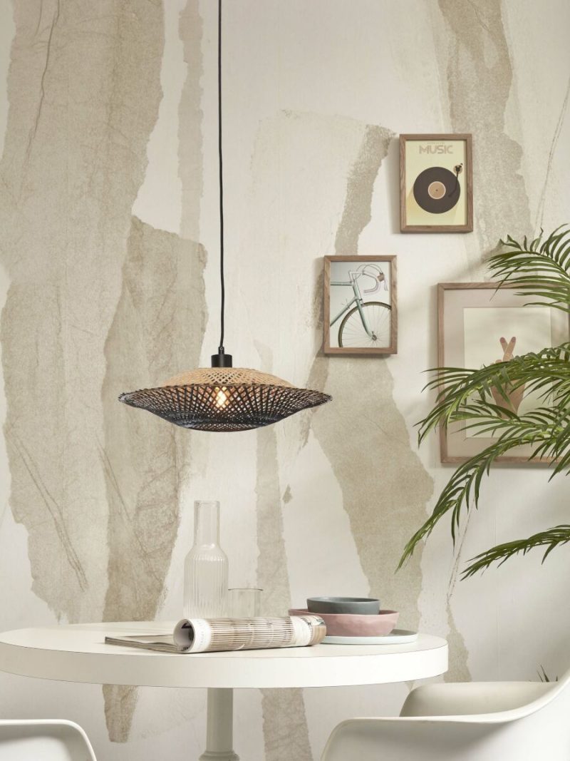 Hanglamp bamboe schotelvorm naturel/zwart S GOOD&MOJO Kalimantan - Afbeelding 12